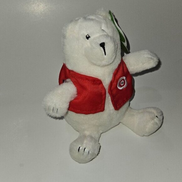 Giggle Scape 7" White Polar Bear Plush Red Target Vest Stuffed Animal Toy w/TAG - Picture 3 of 10